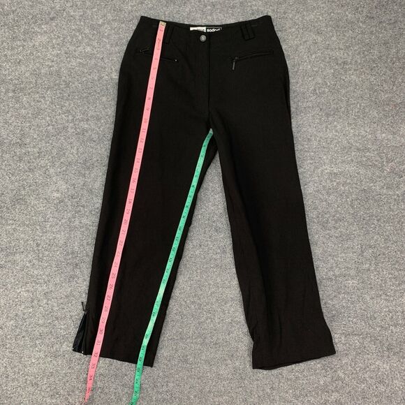 Vintage Jamie Sadock Pants Womens 2 Black Straight Ankle Zip Pockets Golf Chino - Picture 7 of 12